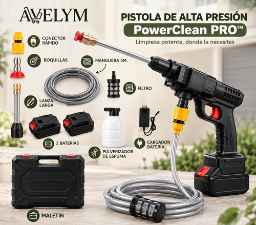 PowerClean PRO™ - Pistola de Alta Presión para Limpieza